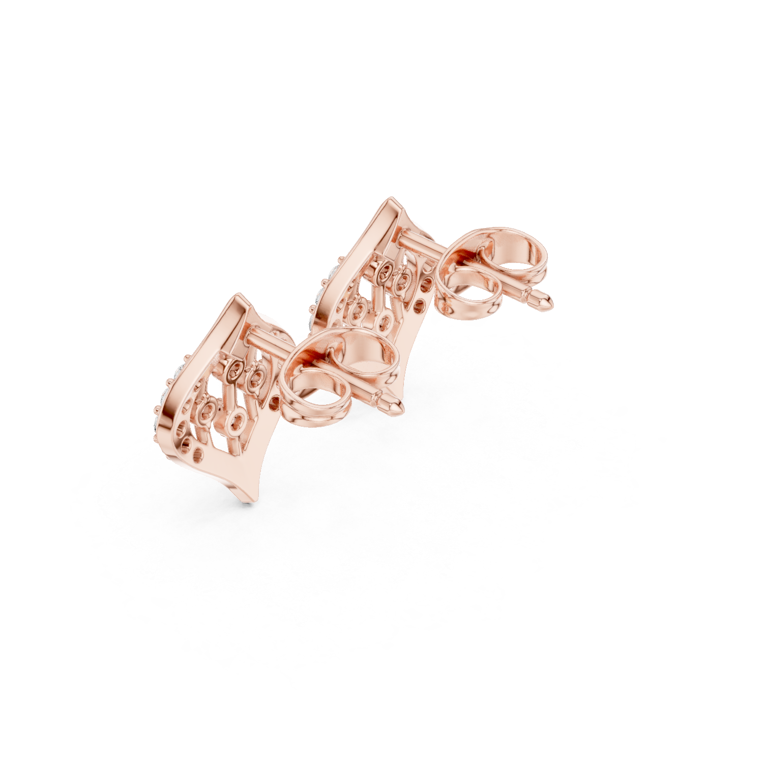 Gold Earrings SBER(49), Rose Gold, view 2
