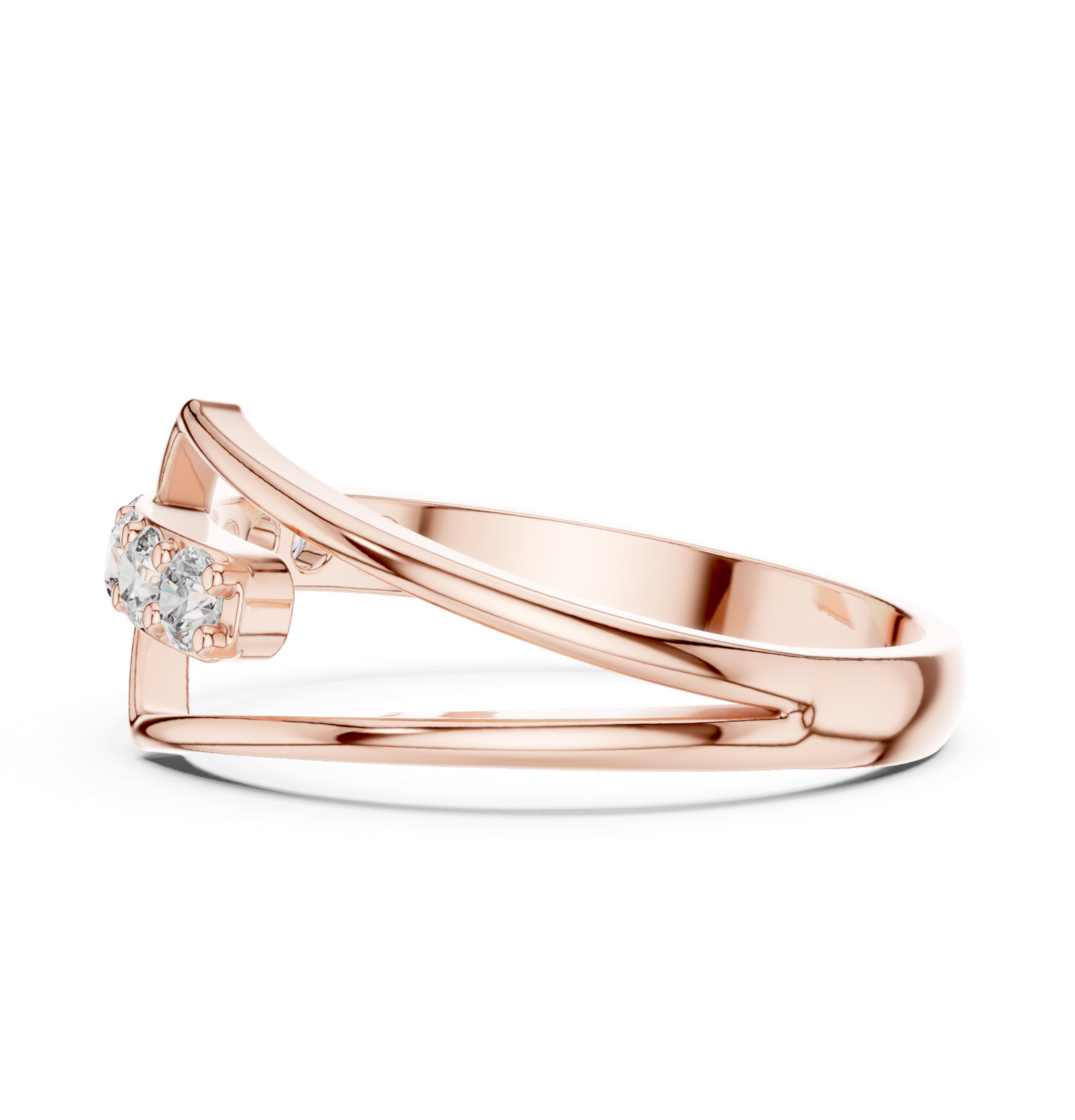Gold Ring HLR-107, Rose Gold, view 3