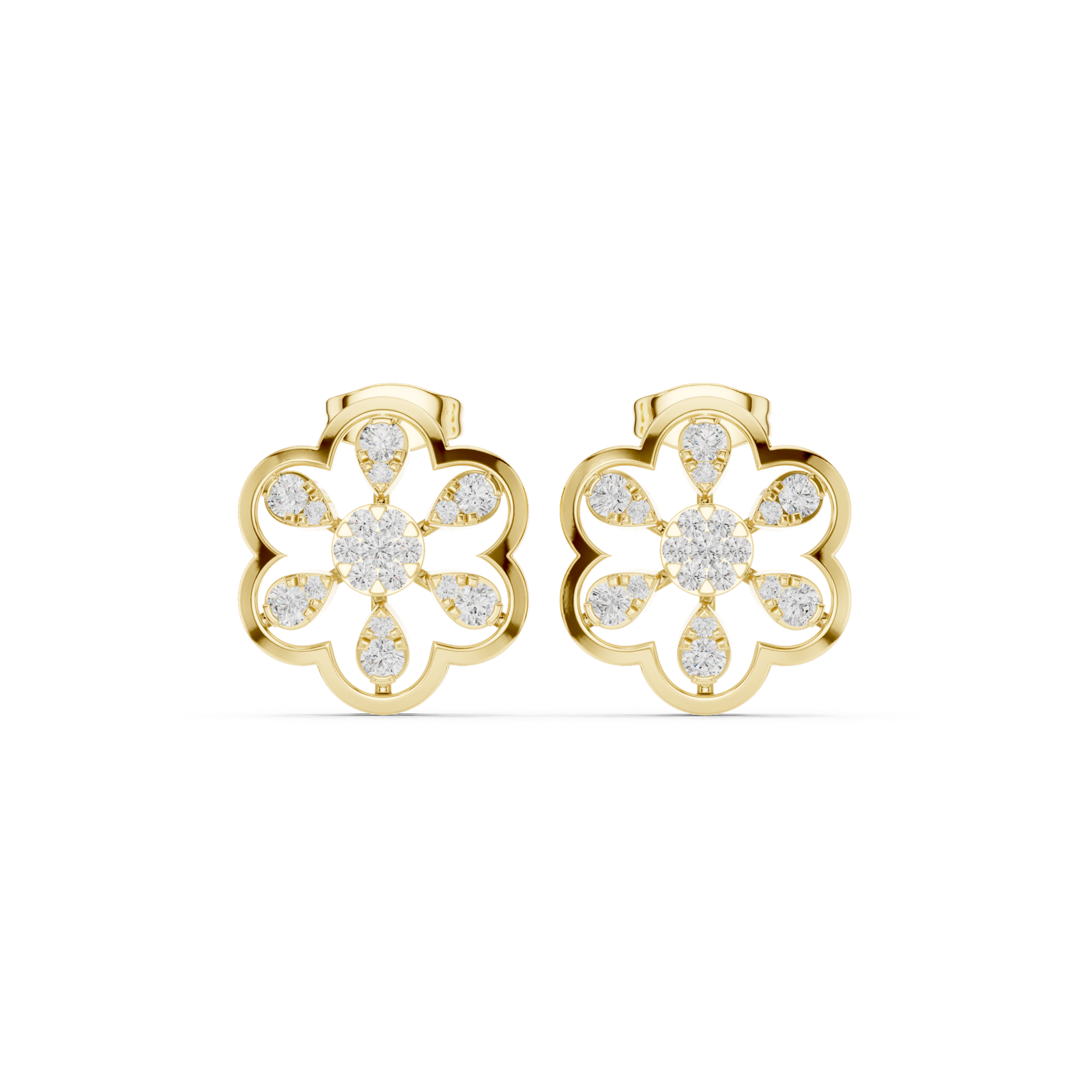 Gold Earrings 9-10009PE, Yellow Gold