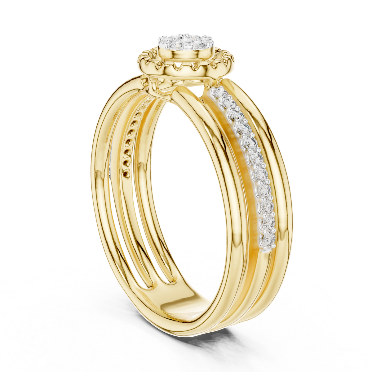 14K Solid Gold Lab Diamond Solitaire Ring, Yellow Gold, view 1
