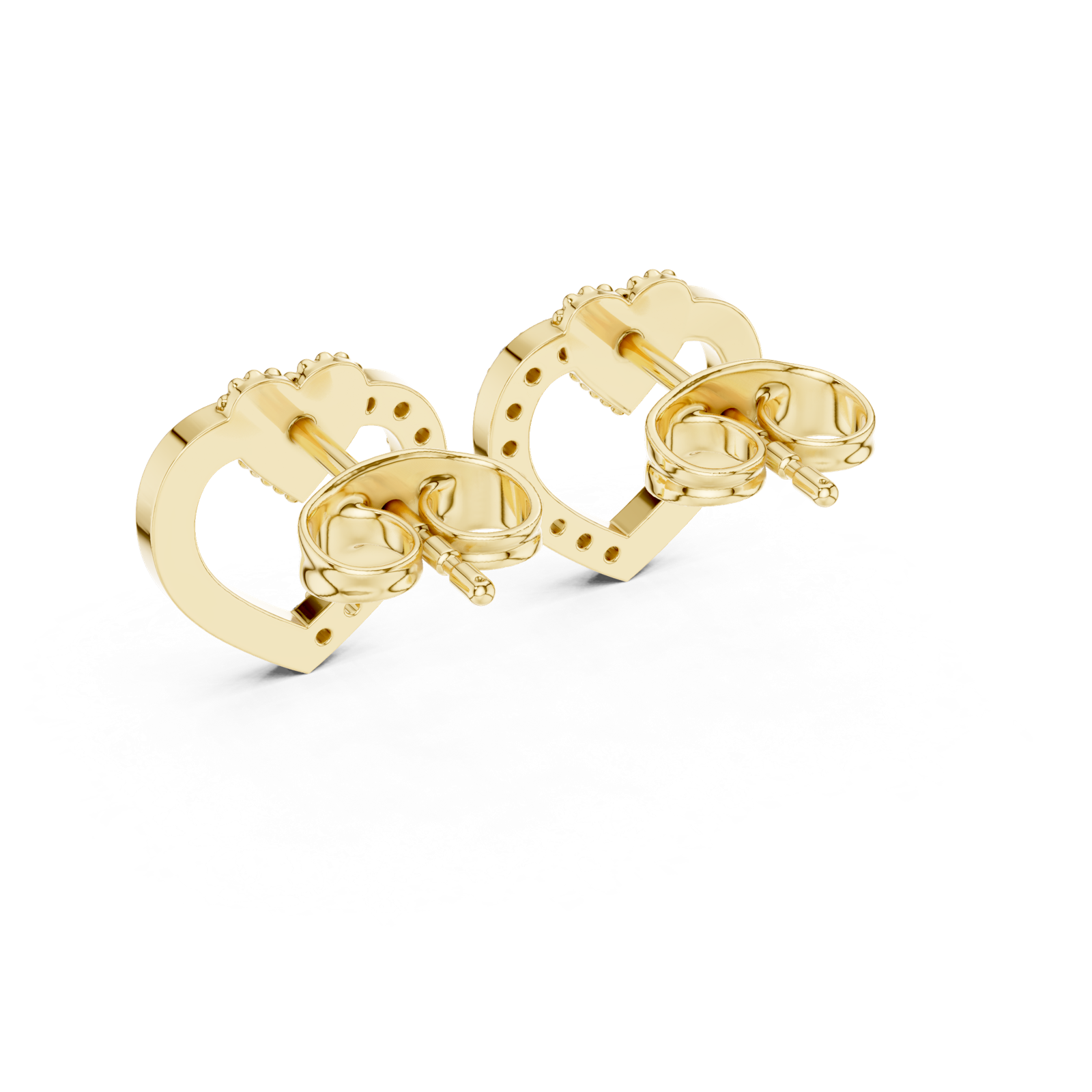 Gold Earrings 9-10098E, Yellow Gold, view 3