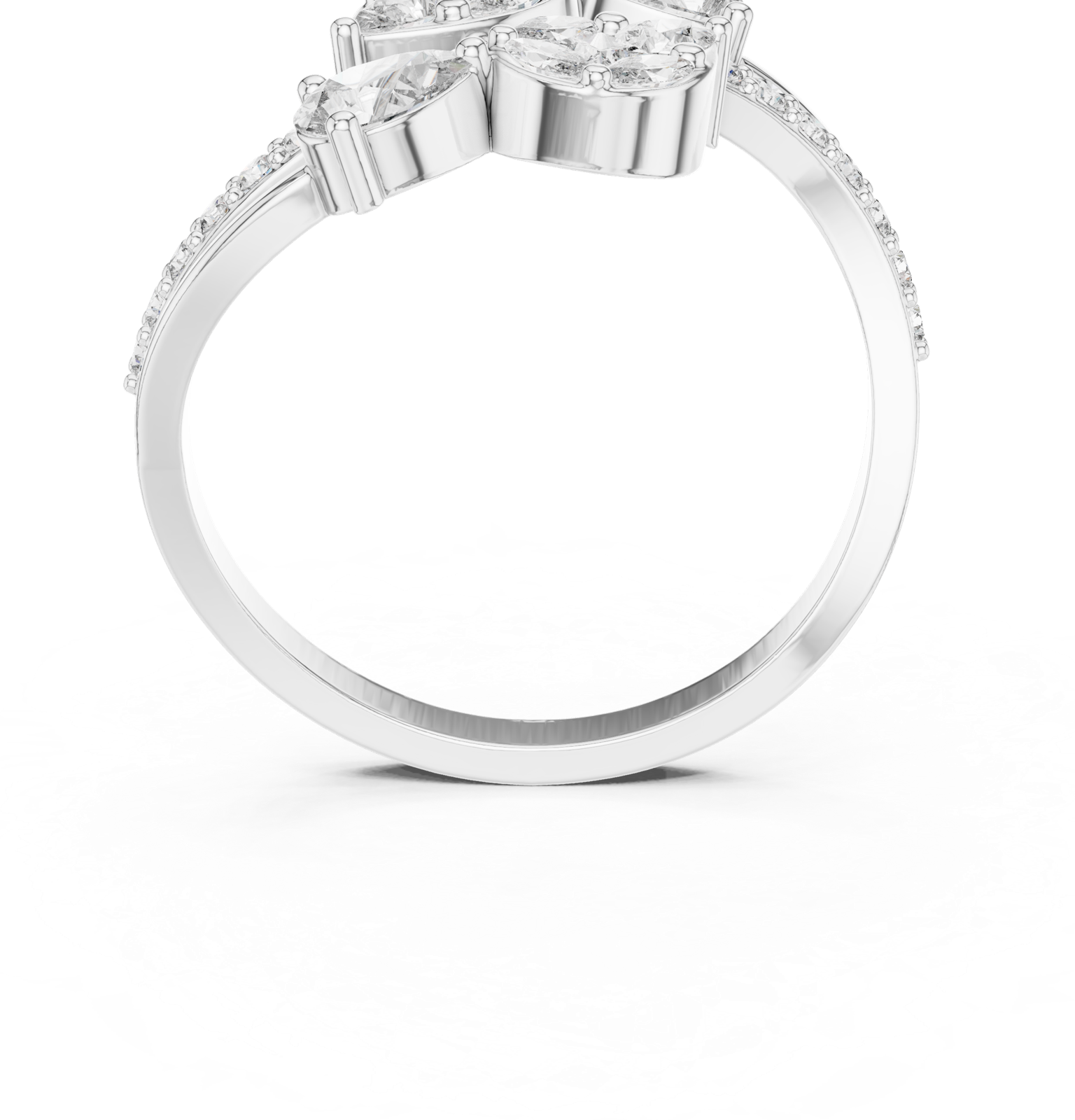 Gold Ring HLR -58, White Gold, view 4