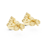 14K Solid Gold Lab Diamond Cluster Earrings, Yellow Gold, view 3
