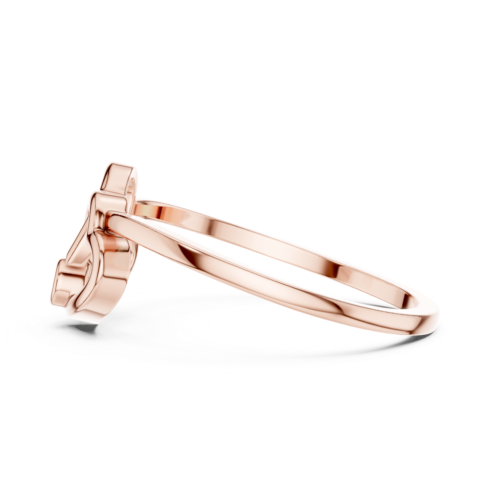 Gold Ring DR-5588, Rose Gold, view 3