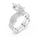 Gold Ring DDLR-300, Marquise center stone, White Gold, view 2