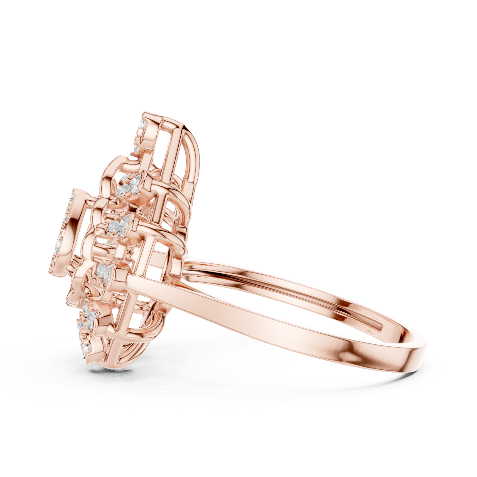 Gold Ring DDLR-822, Rose Gold, view 3