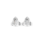 14K Solid Gold Lab Diamond Stud Earrings, White Gold, view 4
