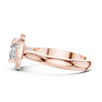 Gold Ring, Cushion center stone, Rose Gold, view 3