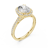 Gold Ring DDLR-255, Oval center stone, Yellow Gold, view 2