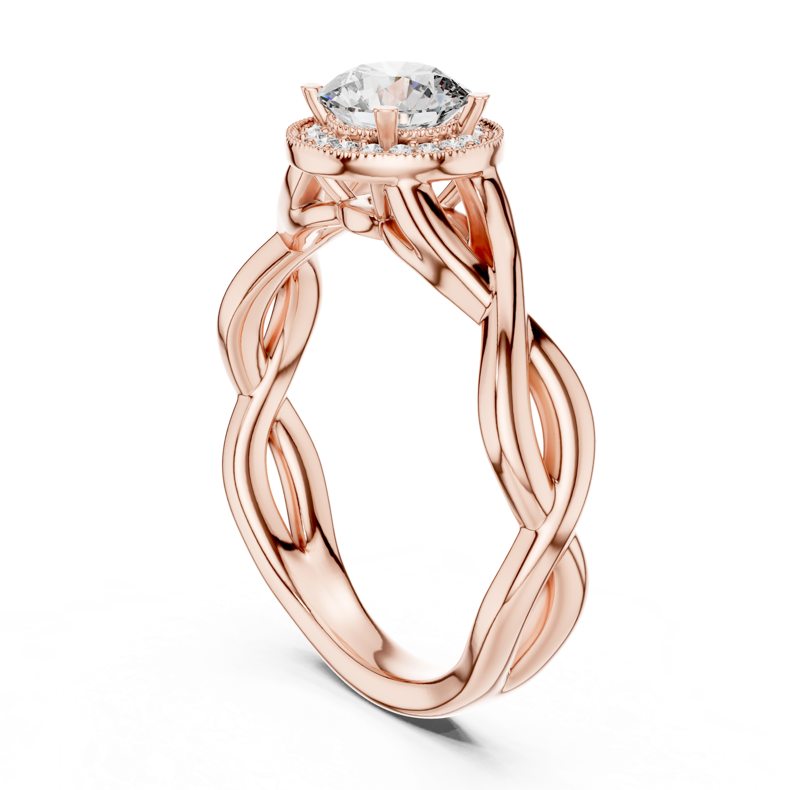 Gold Ring LR-0208, Rose Gold, view 1