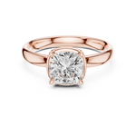 Gold Jewelry, Cushion center stone, Rose Gold, view 4