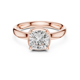 Gold Jewelry, Cushion center stone, Rose Gold, view 4