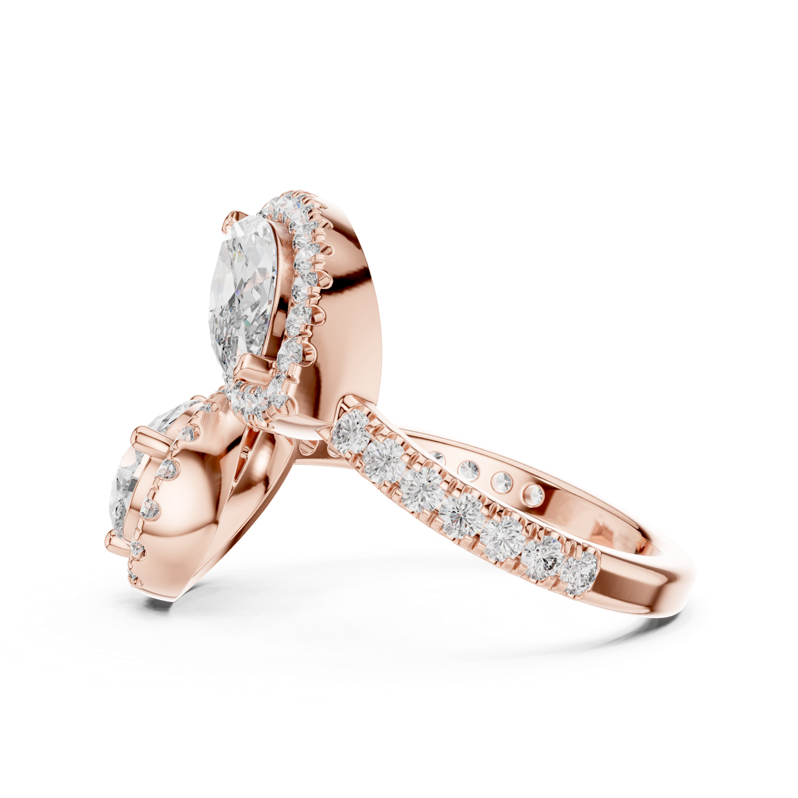 Gold Pendant 9-10007L_14, Rose Gold, view 3