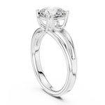 Gold Jewelry L36-7, Cushion center stone, White Gold, view 1