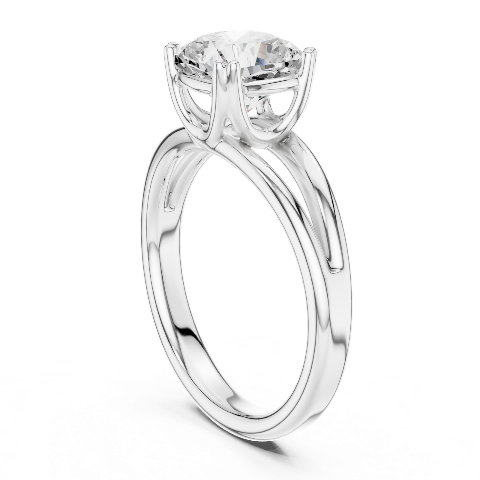 Gold Jewelry L36-7, Cushion center stone, White Gold, view 1