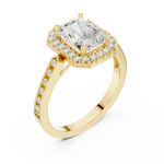 Gold Ring DDLR-349, Radiant center stone, Yellow Gold, view 2