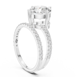 Gold Jewelry L35-39, Round center stone, White Gold, view 1