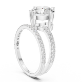 Gold Jewelry L35-39, Round center stone, White Gold, view 1