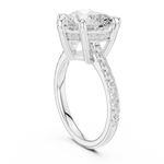 Gold Ring DDLR-250, Heart center stone, White Gold, view 1
