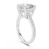 Gold Ring DDLR-250, Heart center stone, White Gold, view 1