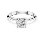 Gold Jewelry L36-6, Cushion center stone, White Gold, view 4