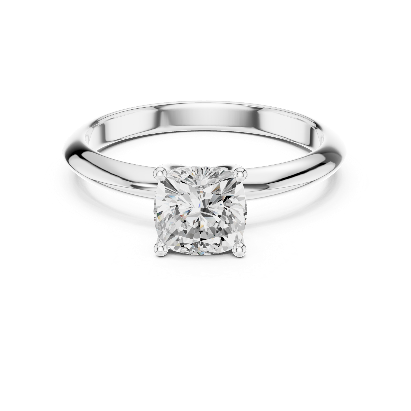 Gold Jewelry L36-6, Cushion center stone, White Gold, view 4