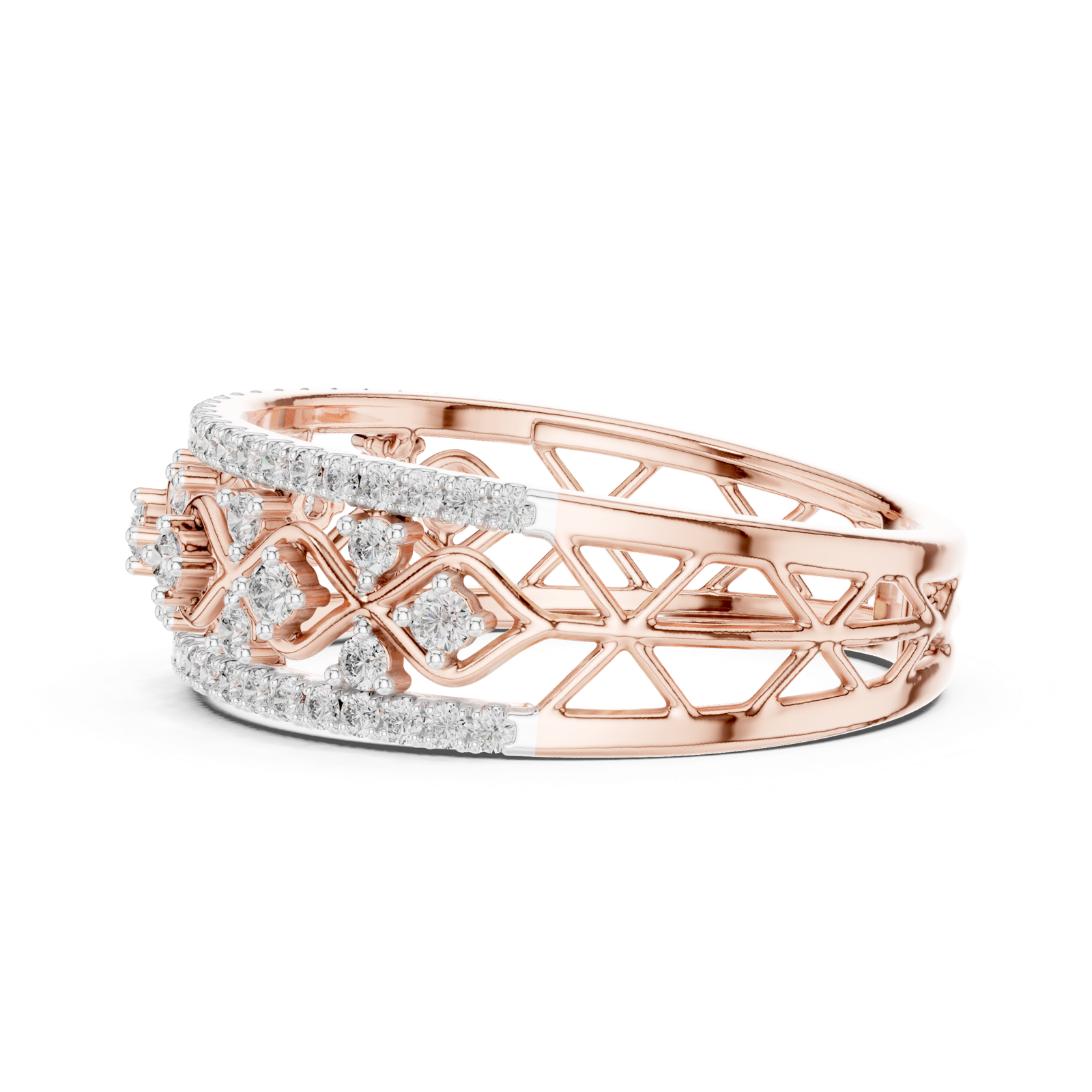 Gold Ring 12-10069@L, Rose Gold, view 3