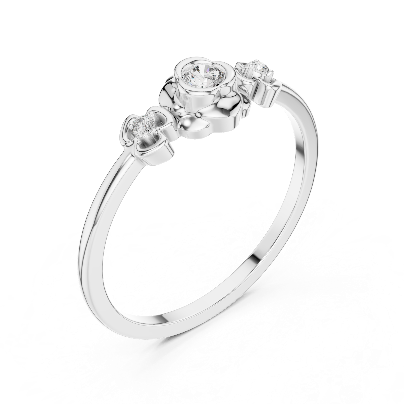 Gold Ring DR-6261, White Gold, view 2
