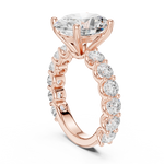 Gold Ring DDLR-087, Oval center stone, Rose Gold, view 1