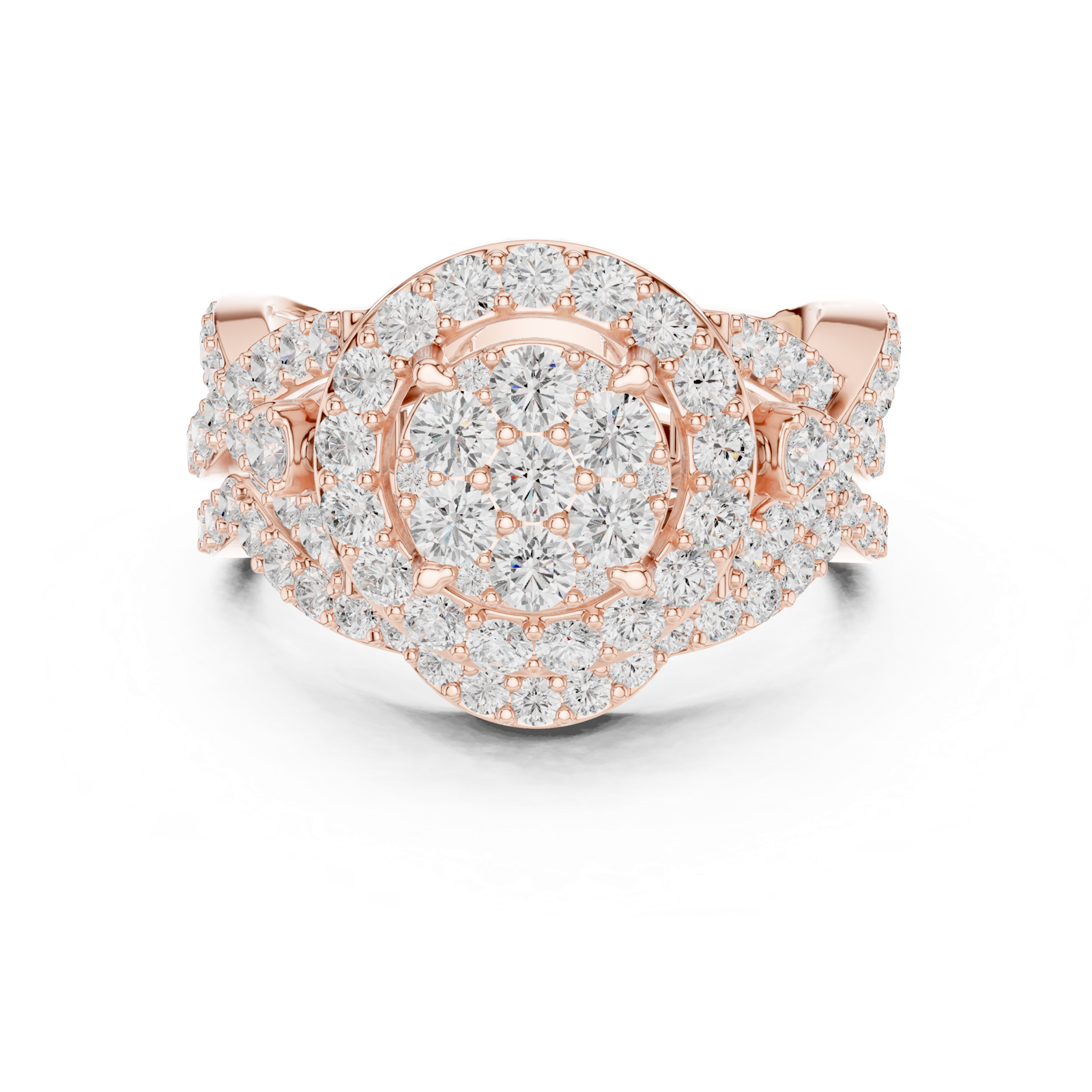 Gold Ring DDLR-582, Rose Gold, view 4