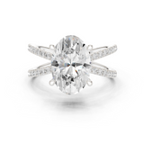 Gold Jewelry L36-25, Oval center stone, White Gold