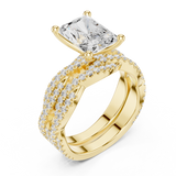 Gold Ring DDLR-300, Radiant center stone, Yellow Gold, view 2