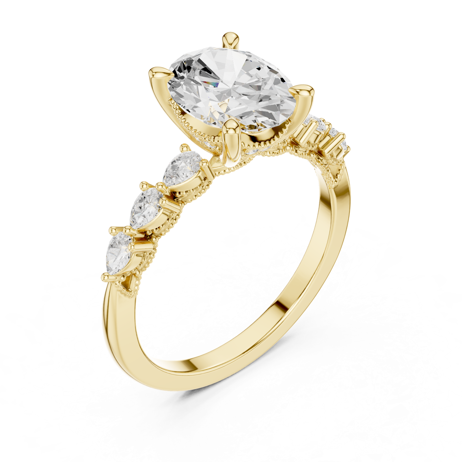Gold Ring DDLR-1005, Yellow Gold, view 2