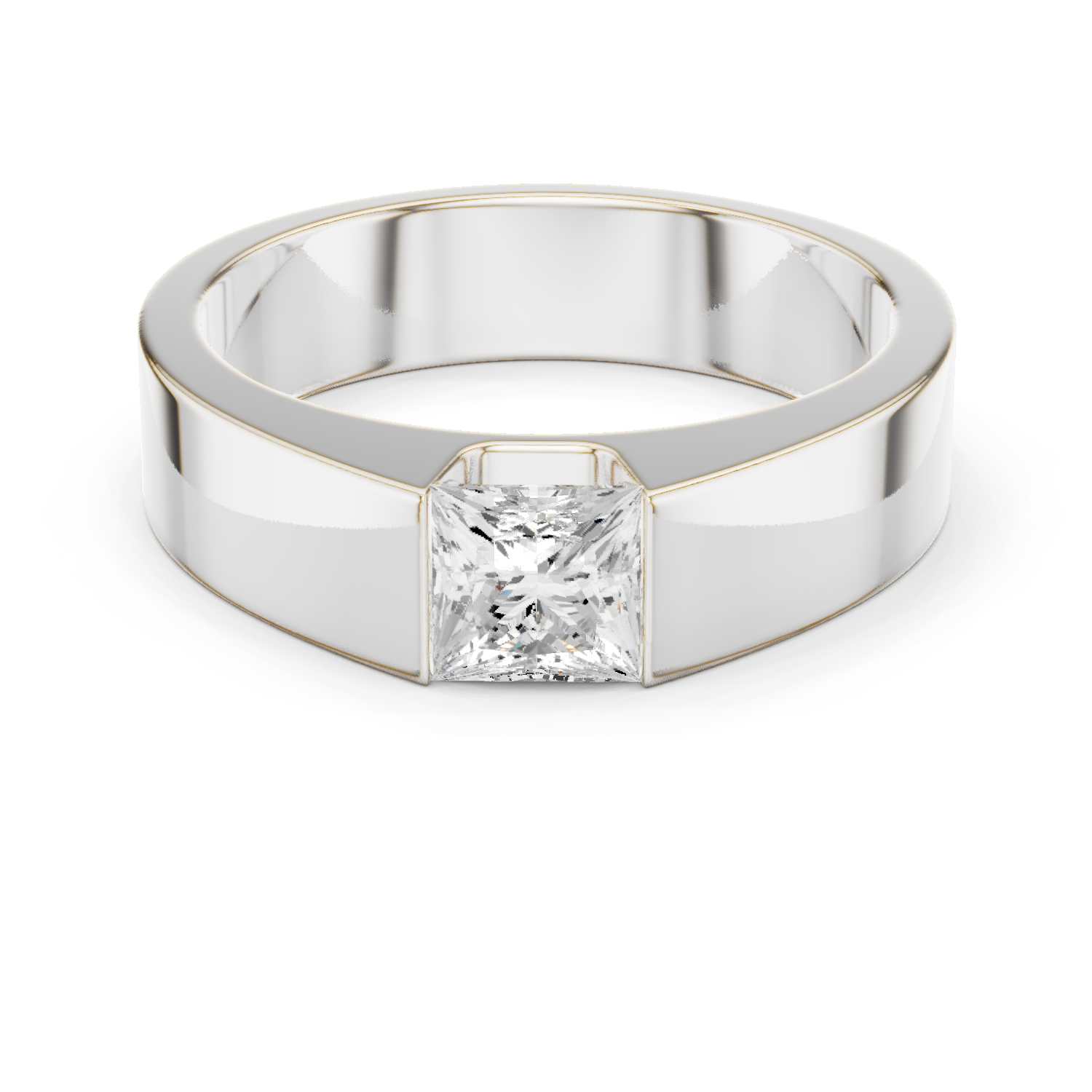 Gold Men's Ring GGR-0013, White Gold