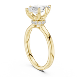 Gold Ring DDLR-176, Marquise center stone, Yellow Gold, view 1