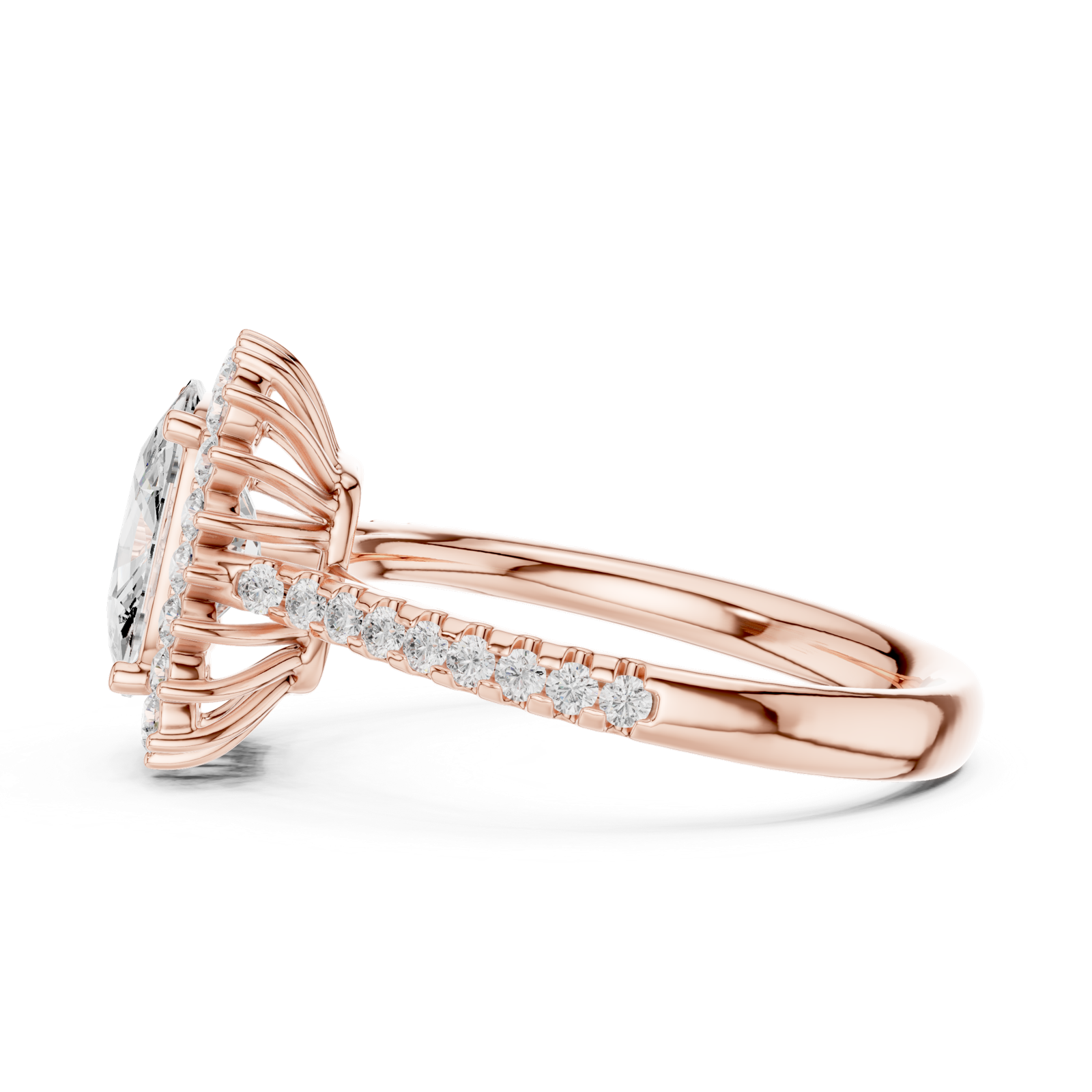 Gold Ring DDLR-732, Rose Gold, view 3