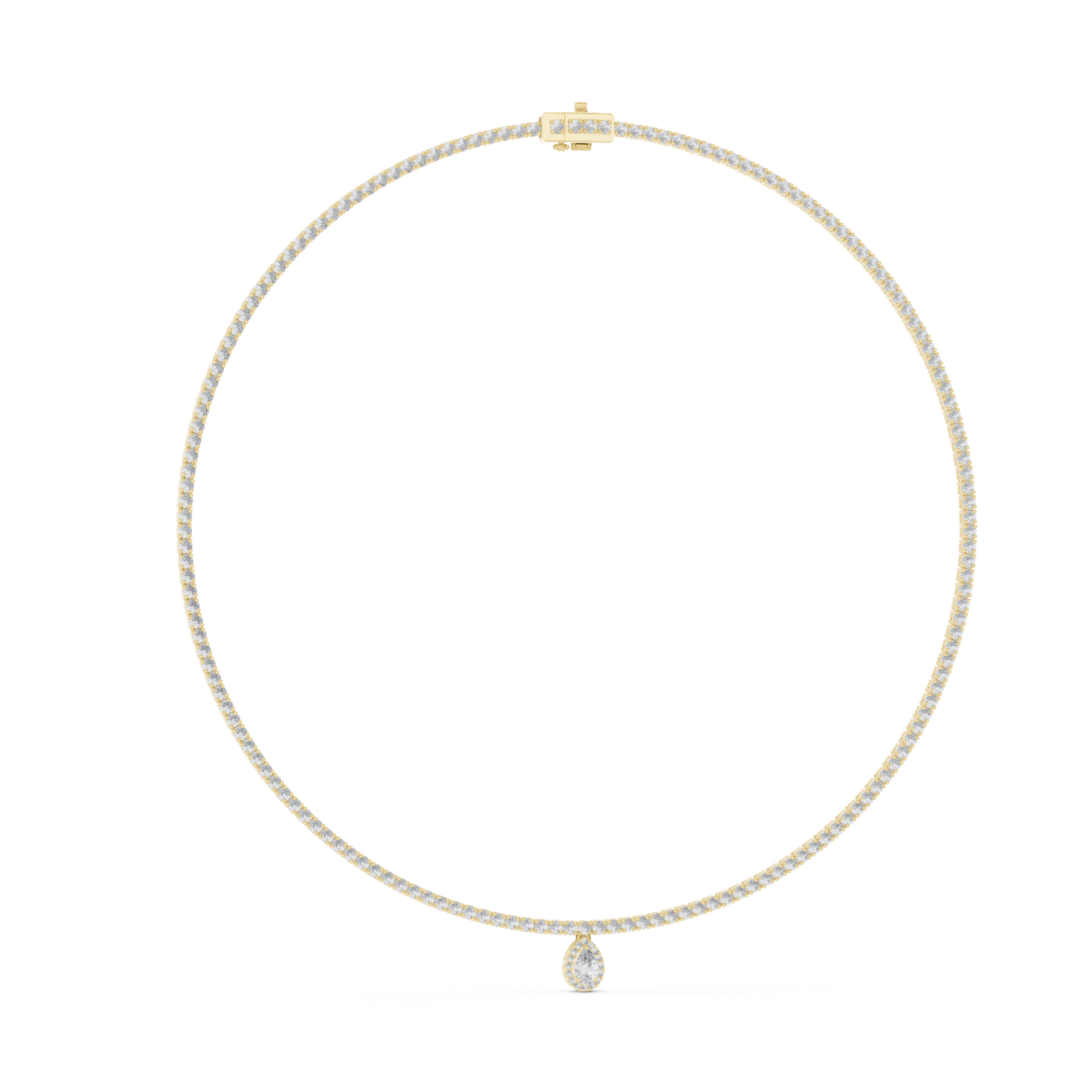 14K Solid Gold Lab Diamond Solitaire Pendant Necklace, Yellow Gold, view 1
