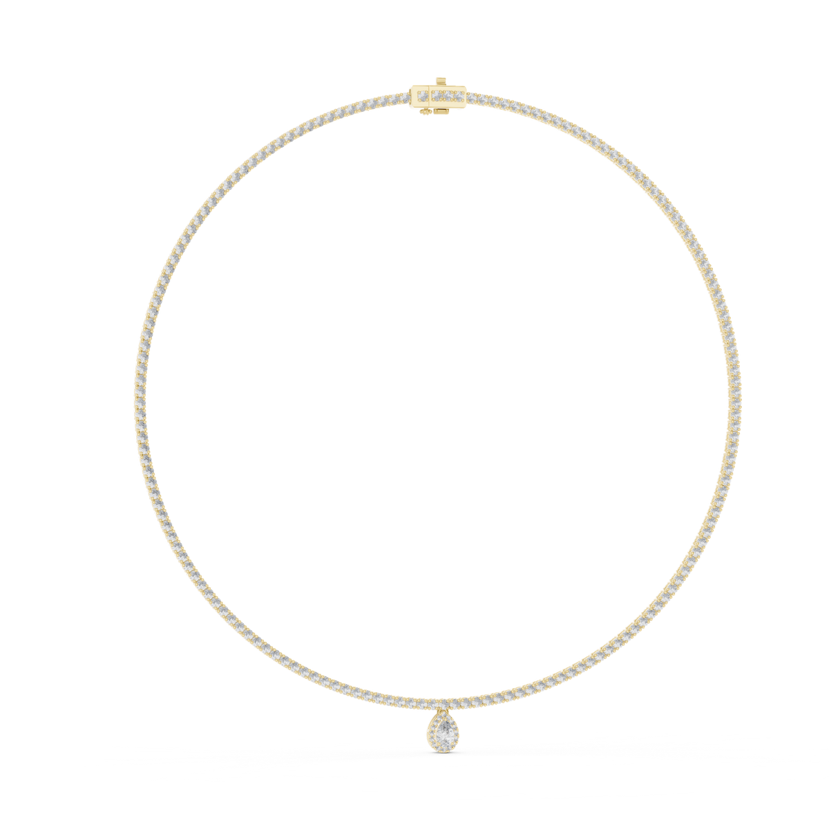 14K Solid Gold Lab Diamond Solitaire Pendant Necklace, Yellow Gold, view 1
