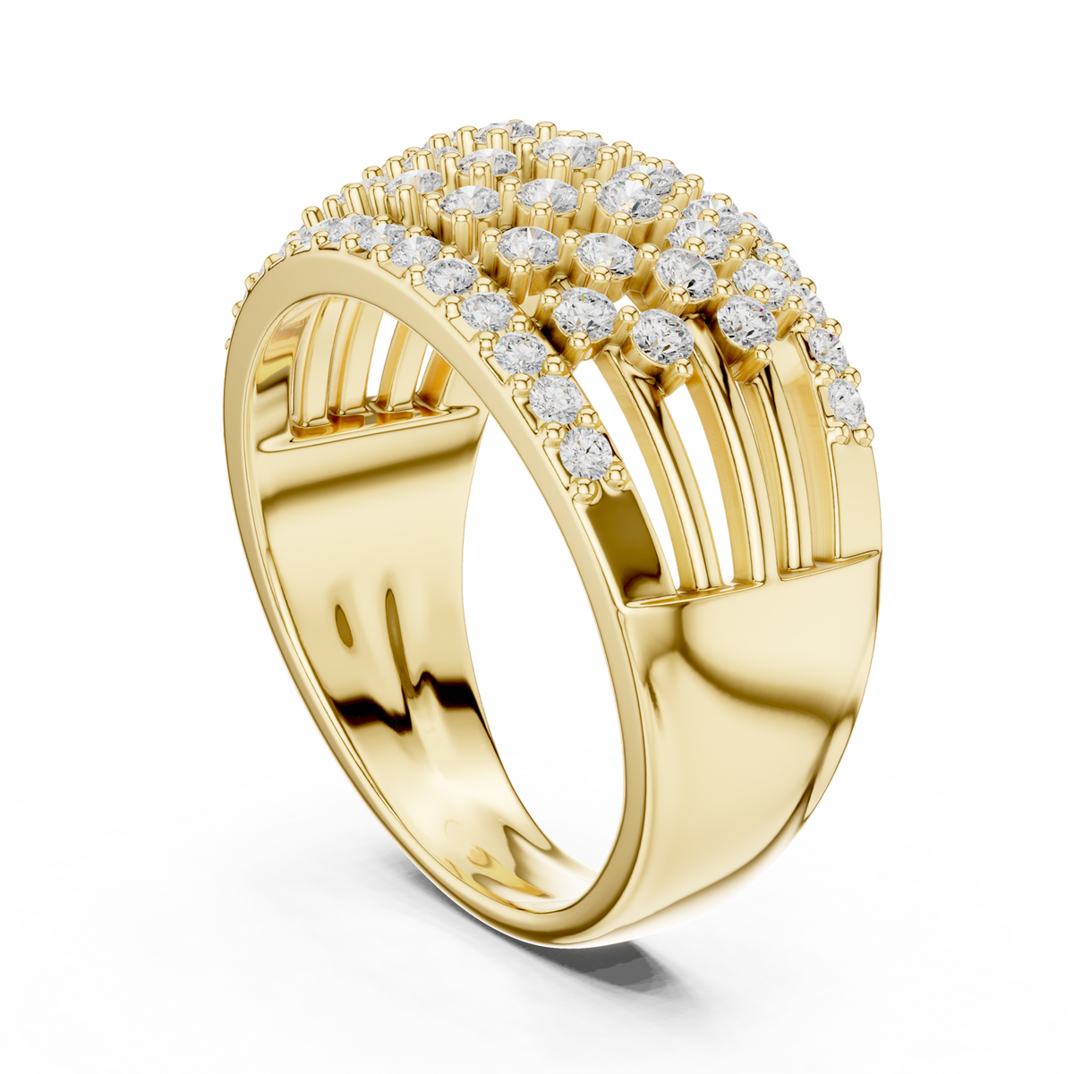 14K Solid Gold Lab Diamond Eternity Ring, Yellow Gold, view 1