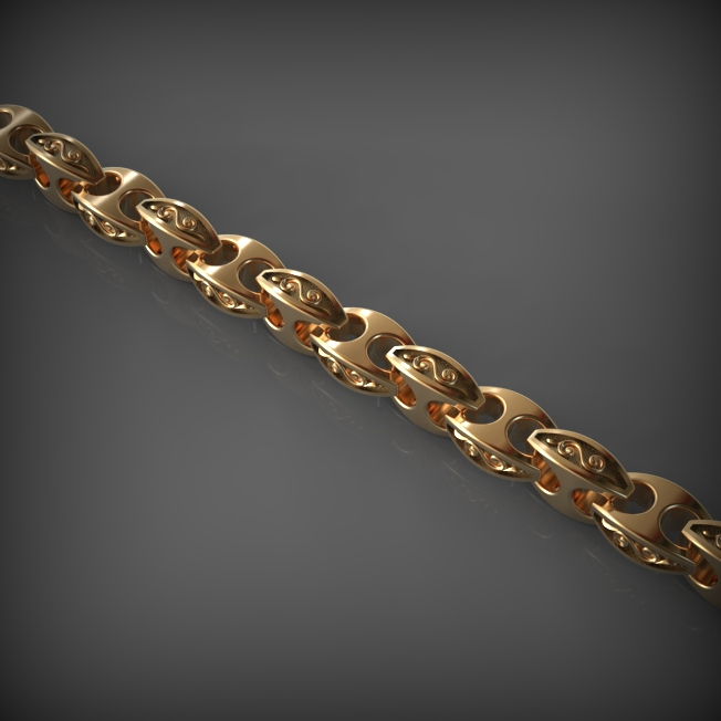 14K Solid Gold Men's Chain Necklace, Yellow Gold
