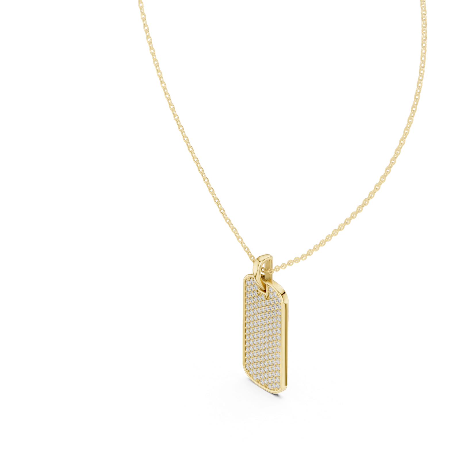 14K Solid Gold Lab Diamond Pendant Necklace, Yellow Gold, view 2