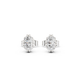 14K Solid Gold Lab Diamond Stud Earrings, White Gold