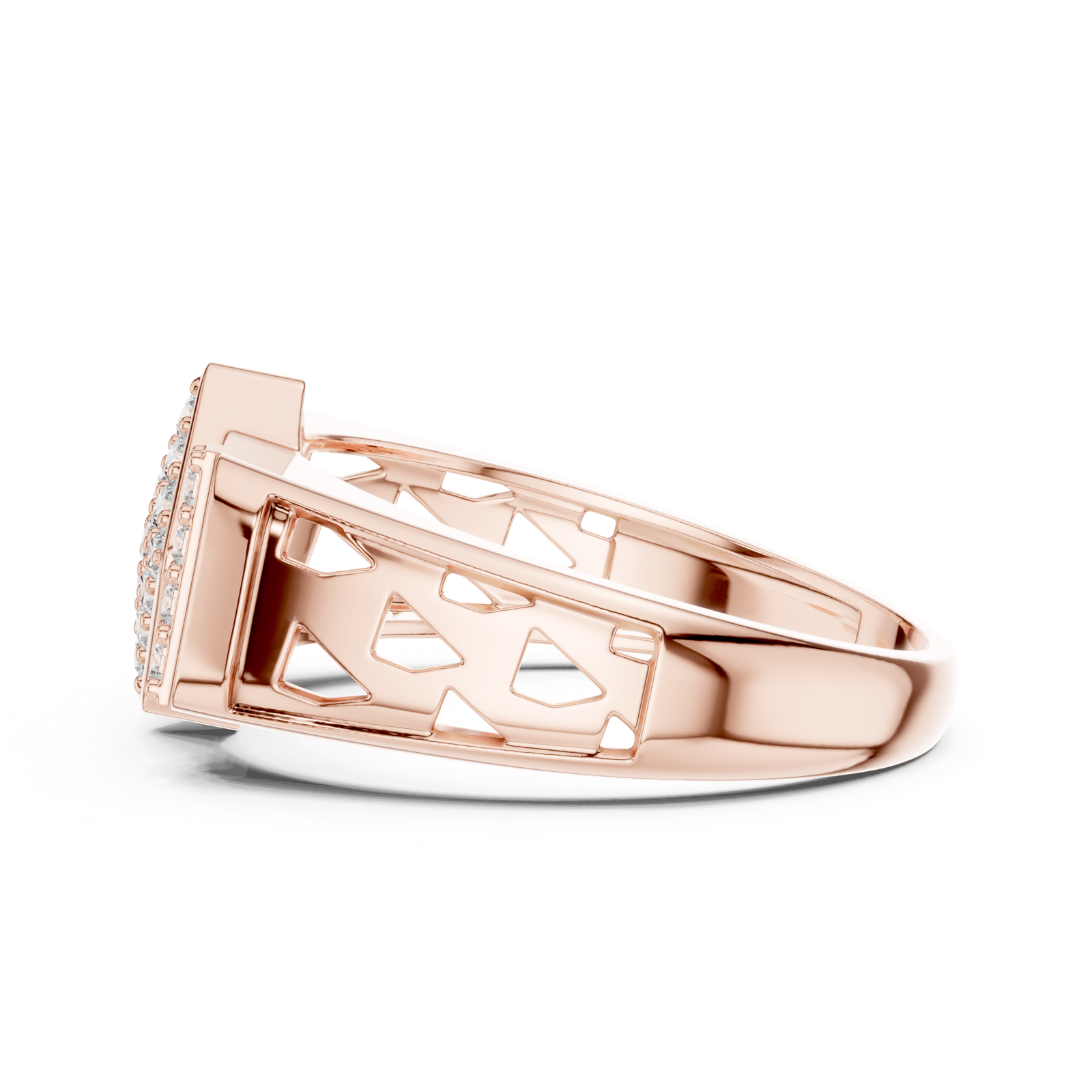 Gold Ring LR-01 (44), Rose Gold, view 3