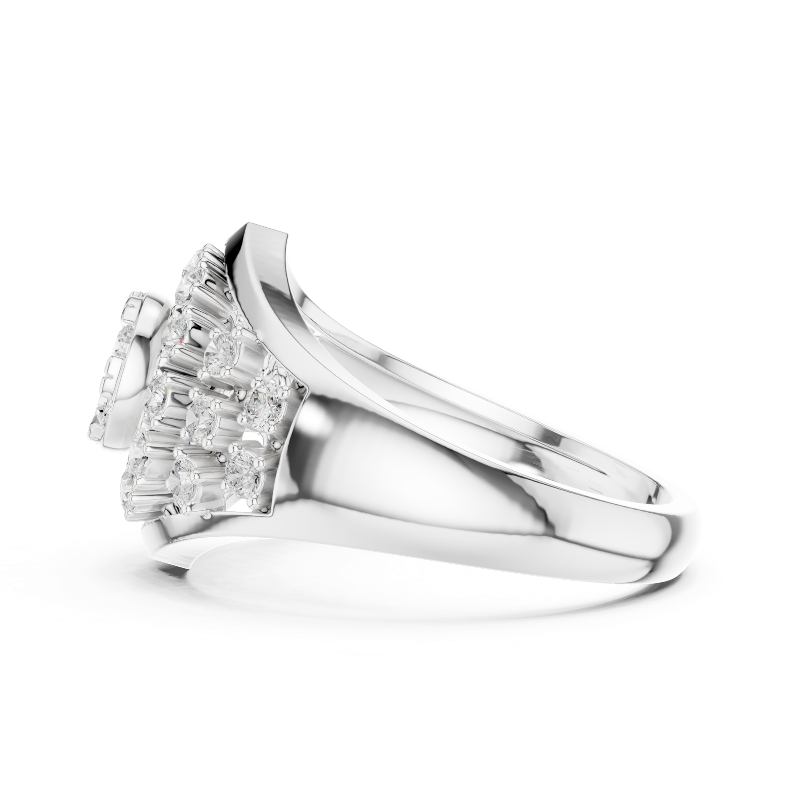 Gold Ring DDLR-768, White Gold, view 3