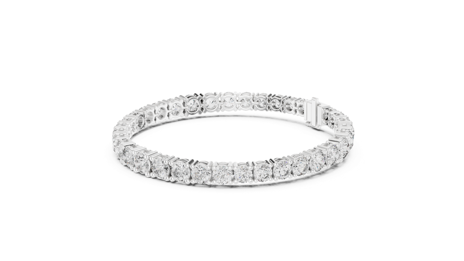 14K Solid Gold Lab Diamond Bracelet, White Gold, view 1