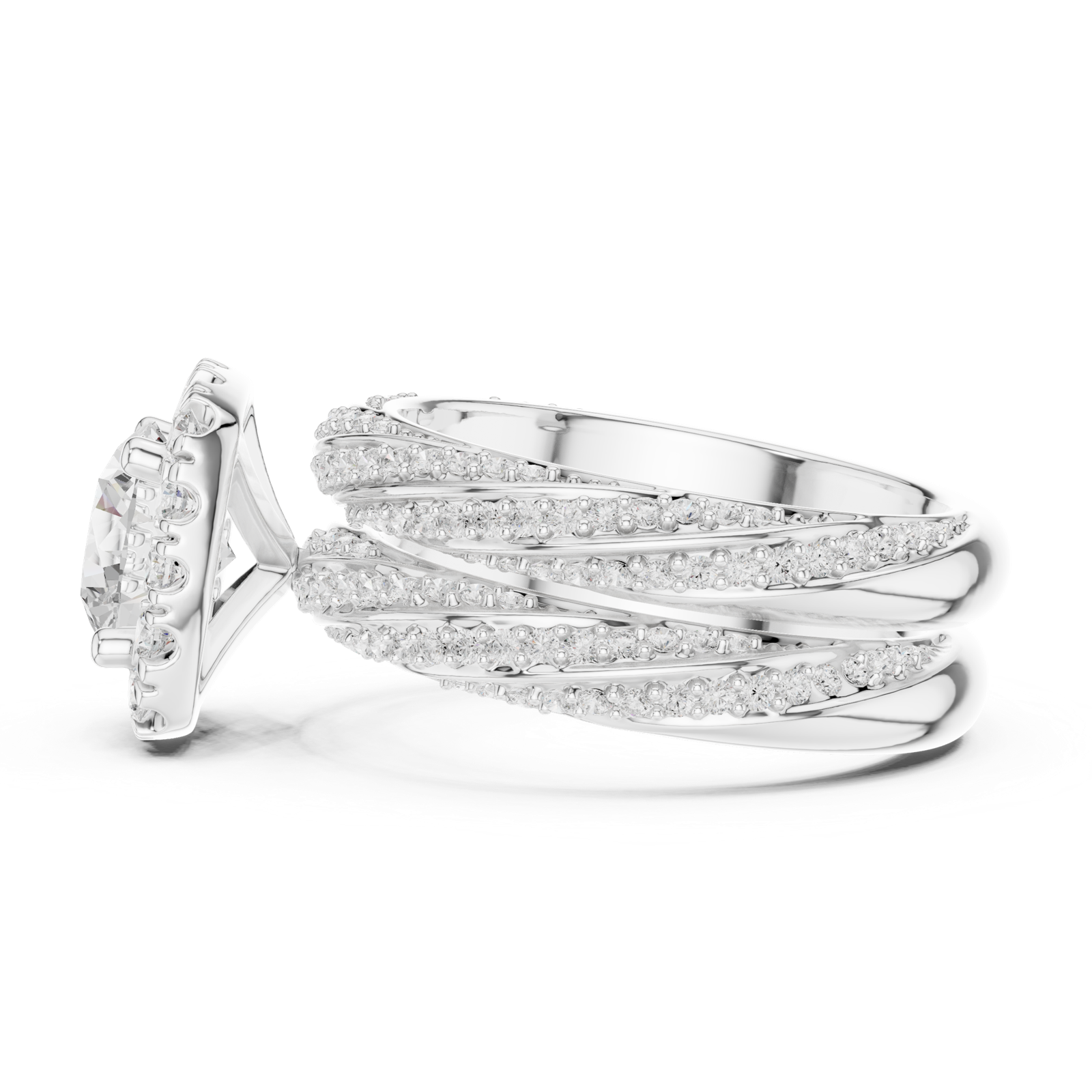 Gold Ring DDLR-293, White Gold, view 3