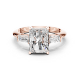 Gold Jewelry L35-67, Radiant center stone, Rose Gold
