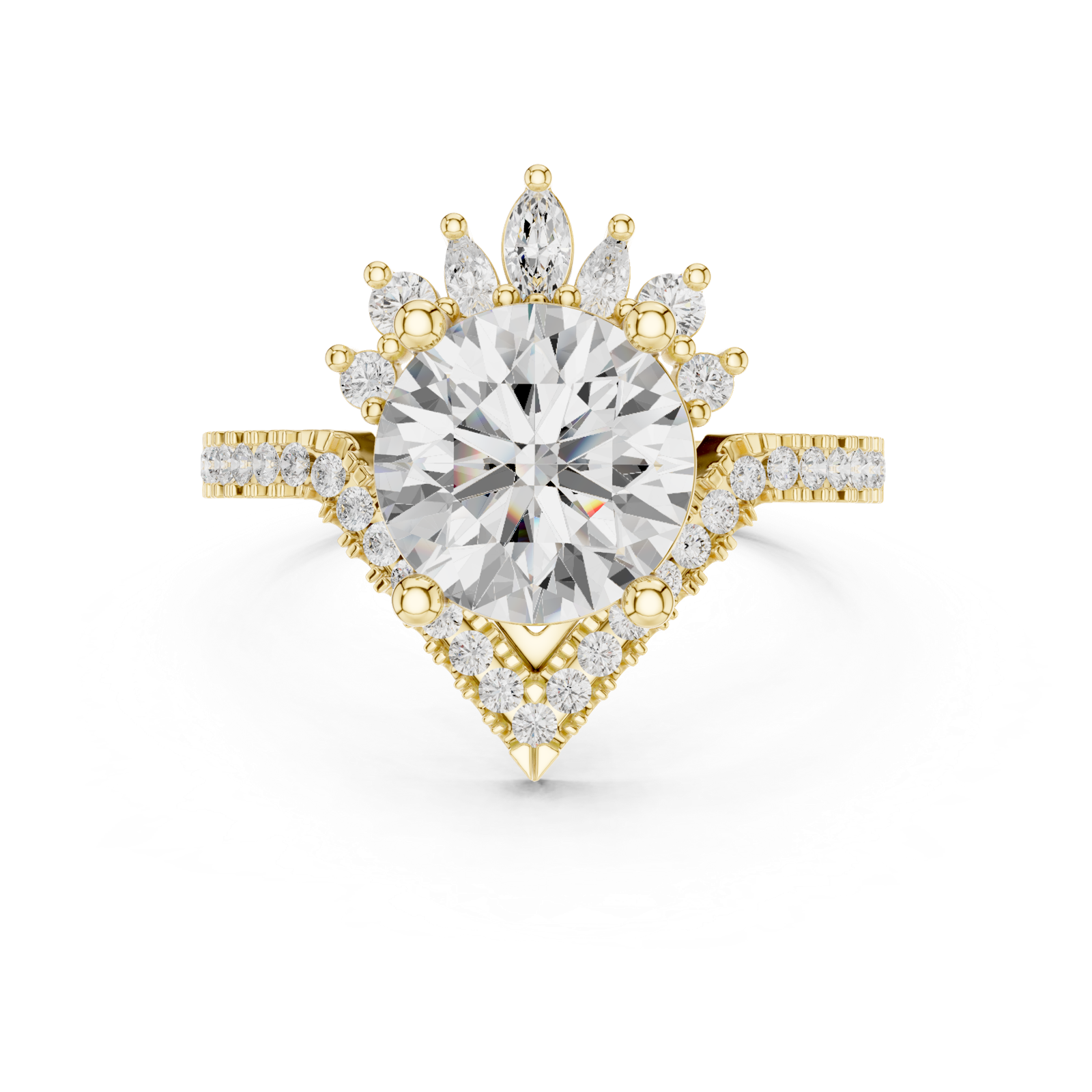 Gold Ring DDLR-406, Yellow Gold, view 4