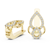 14K Solid Gold Lab Diamond Drop Earrings, Yellow Gold, view 1