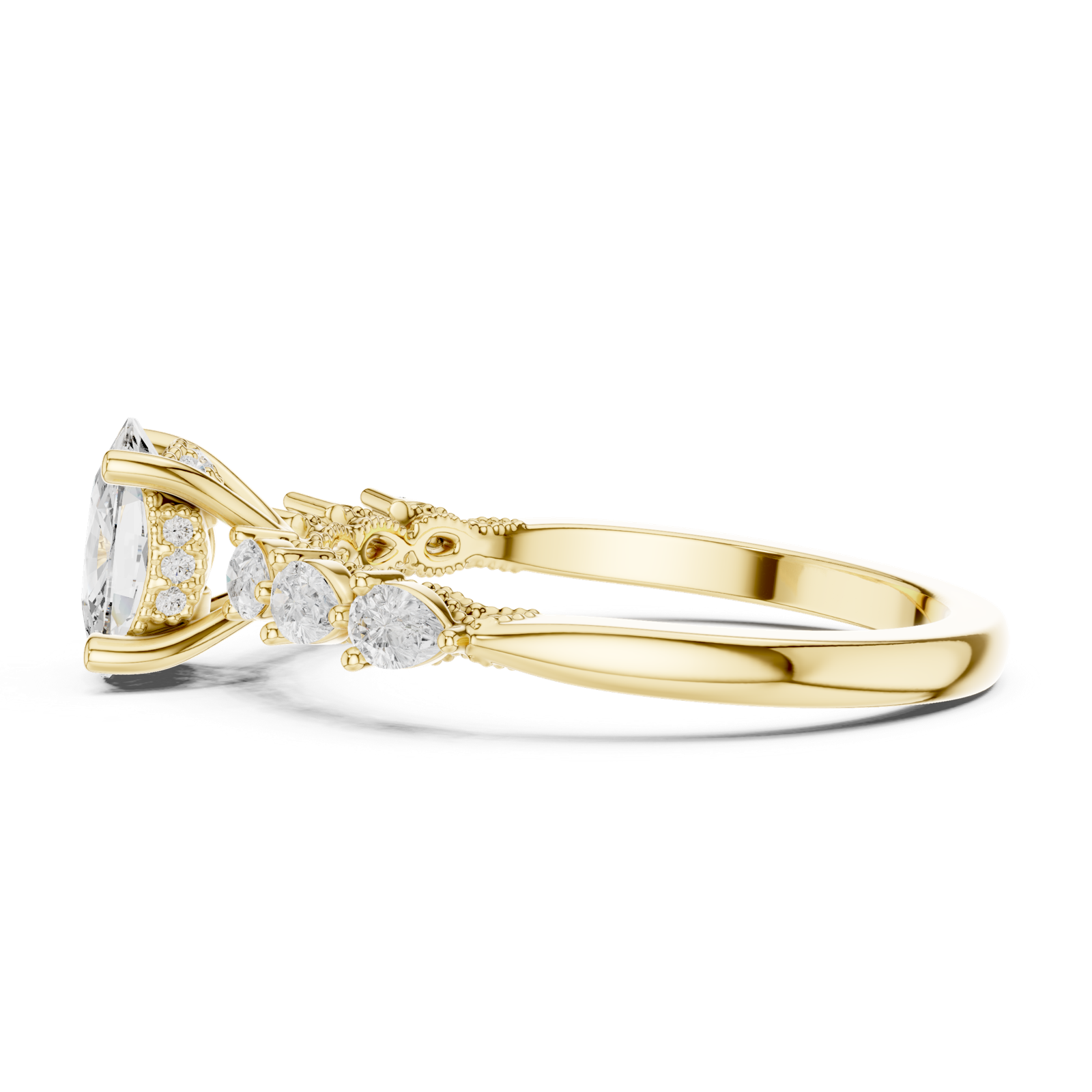 Gold Ring DDLR-907, Yellow Gold, view 3